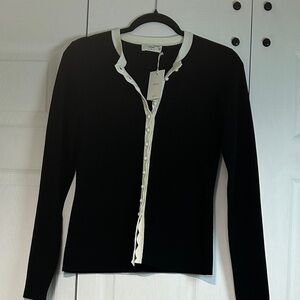 NWT- Shelly Cardigan Black/ White